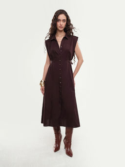 RAREISM - Women'S Yorgo Brown Cotton Dress