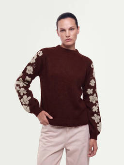 RAREISM - Women'S Zaneaw26 Dark Maroon Acrylic Blend Sweater