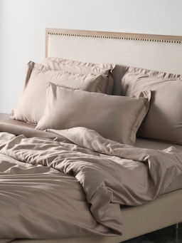 Kansso - Expresso 600 Tc Cotton Flat Bedsheet with Pillow Cover