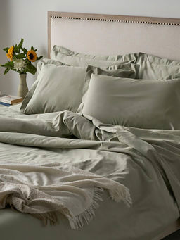 Kansso - Olive 600 Tc Cotton Duvet Cover with Pillow Cover (King)