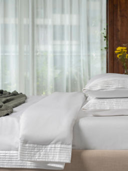 Kansso - White 600 Tc Cotton Duvet Cover with Pillow Cover (King)