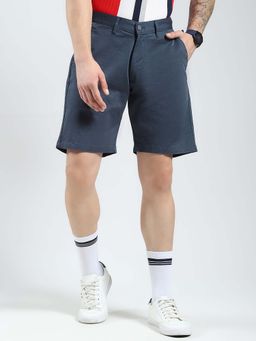 Monte Carlo - Men Navy Blue Solid Regular Fit Shorts