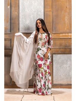 MONK & MEI - Khushi-Floral Kurta Sharara And Dupatta