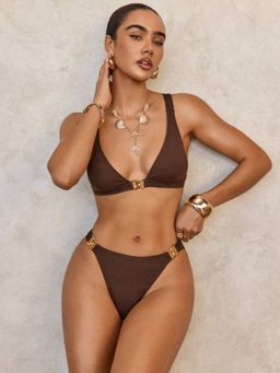 Coco Turtle - Mocha Brown Bralette Bikini Bra and Panty