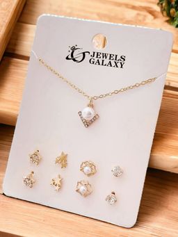 Jewels Galaxy - Stars inspired Gold Plated Multi-Piece Jewellery Set For Women & Girls (Set of 5)