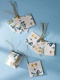 Fabindia - Blue Gaj Paper Gift Tag (Set Of 10)
