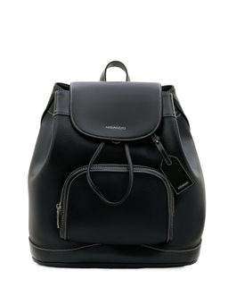 MIRAGGIO - Women Black Textured Wanderlust Backpack - Black (L)
