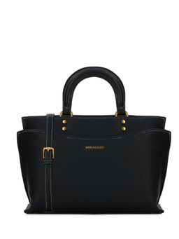 MIRAGGIO - Messa Top Handle Satchel Bag with Detachable Strap - Black (M)