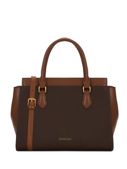 MIRAGGIO - Abena Top Handle Satchel Bag with Detachable Strap - Brown (M)