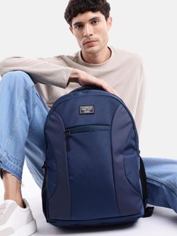 Teakwood - Leather Unisex Backpack - Navy Blue