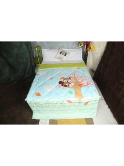 NEW COMERS - Blue Printed Reversible Single Bed Blanket for Kids