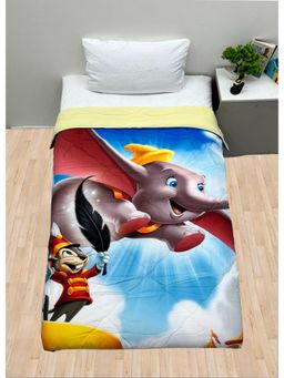NEW COMERS - Blue Printed Reversible Single Bed Blanket for Kids