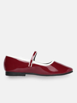 Zori World - Sangria - Maroon Mary Janes Flat Ballerinas