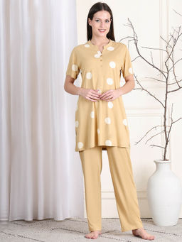 Kanvin - Yellow Women's Top with Pyjama (Set of 2)