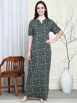 Kanvin - Green Women's Long Nighty