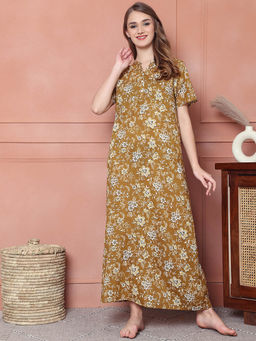 Kanvin - Mustard Women's Long Nighty