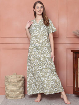 Kanvin - Green Women's Long Nighty