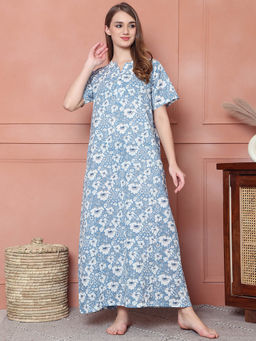Kanvin - Blue Women's Long Nighty