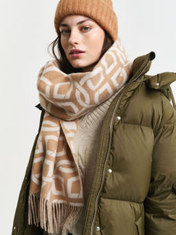 GANT - Women Beige Printed Fringed Scarf