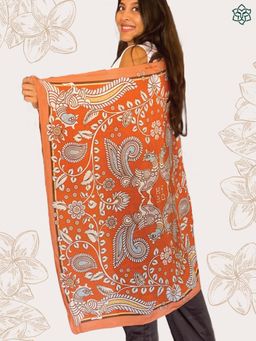 Maatir - India Kalamkari Designer Print Silk Scarf