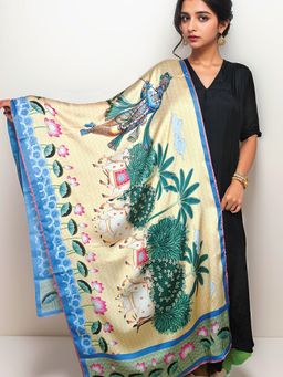 Maatir - Krishna with Cows Soft Vegan Silk Stole