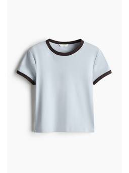 H&M - Women Blue Cotton T-Shirt