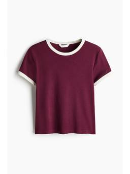H&M - Women Maroon Cotton T-Shirt