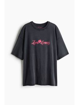 H&M - Women Grey Oversized Printed T-Shirt