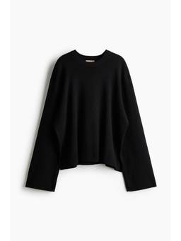 H&M - Women Black Oversized Fine-Knit Jumper