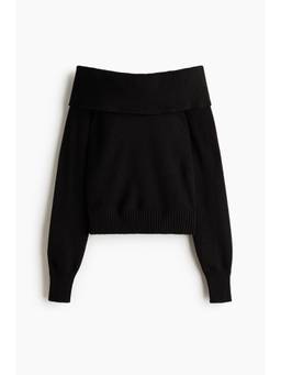 H&M - Women Black Off-The-Shoulder Jumper