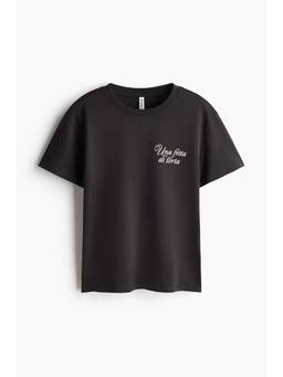 H&M - Women Black Printed T-Shirt