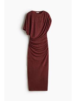 H&M - Women Red Draped Cape-Detail Dress