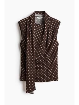 H&M - Women Brown Scarf-Collar Jersey Top