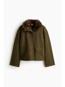 H&M - Women Green Oversized Twill Jacket