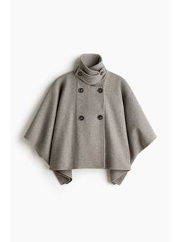 H&M - Women Beige Brushed Cape Jacket