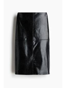 H&M - Women Black Coated Pencil Skirt