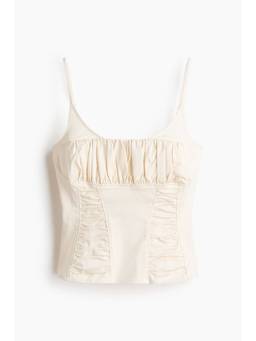 H&M - Women White Ruched Strappy Top