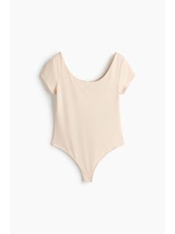 H&M - Women Beige Short-Sleeved Jersey Body