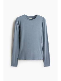 H&M - Women Blue Long-Sleeved Modal Top