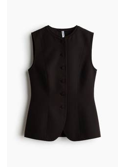H&M - Women Black Fitted Waistcoat