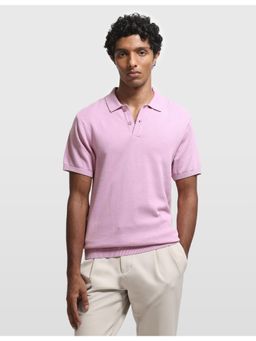Arrow Sports - Pink Men's Solid Regular Fit Polo T-shirt