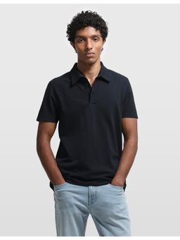 Arrow Sports - Blue Men's Solid Regular Fit Polo T-shirt