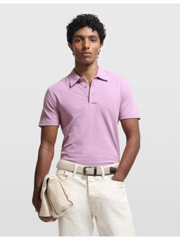 Arrow Sports - Pink Men's Solid Regular Fit Polo T-shirt