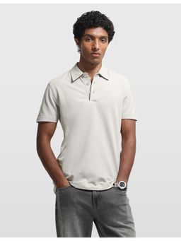 Arrow Sports - Grey Men's Solid Regular Fit Polo T-shirt