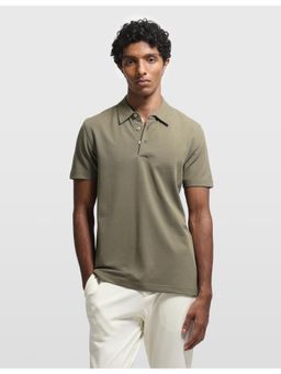 Arrow Sports - Olive Men's Solid Regular Fit Polo T-shirt