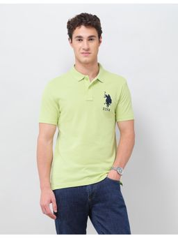 U.S. Polo Assn. Denim Co. - Green Men's Solid Slim Fit Polo T-shirt