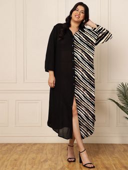Deebaco - Leheriya Printed Plus Size Shirt Dress