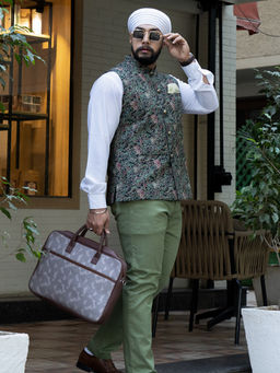 KISAH - Men's Multi-Color Embroidered Nehru Jacket