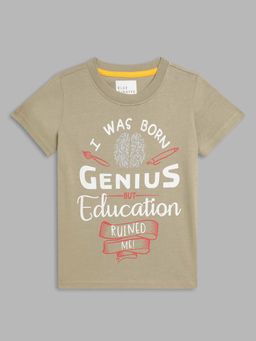 Blue Giraffe - Green Printed T-Shirt