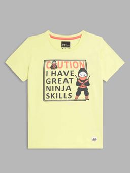 Blue Giraffe - Yellow Printed T-Shirt